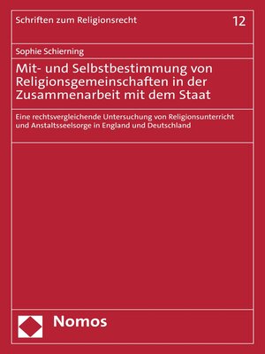 cover image of Mit- und Selbstbestimmung von Religionsgemeinschaften in der Zusammenarbeit mit dem Staat